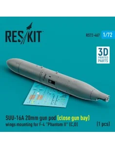 SUU-16A 20mm gun pod (close gun bay) wings mounting for F-4 Phantom...