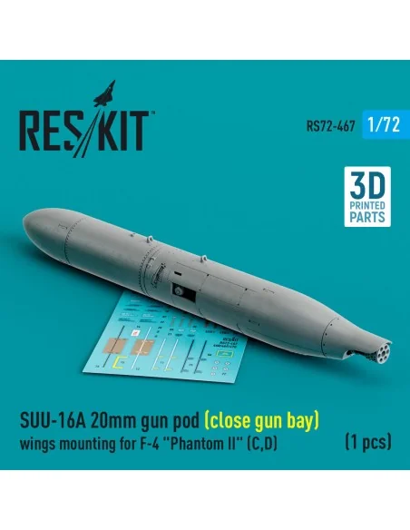 SUU-16A 20mm gun pod (close gun bay) wings mounting for F-4 Phantom...