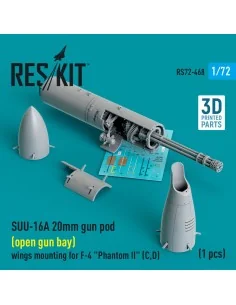 SUU-16A 20mm gun pod (open gun bay) wings mounting for F-4 Phantom ...