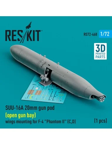 SUU-16A 20mm gun pod (open gun bay) wings mounting for F-4 Phantom ...