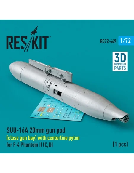 SUU-16A 20mm gun pod (close gun bay) with centerline pylon for F-4 ...