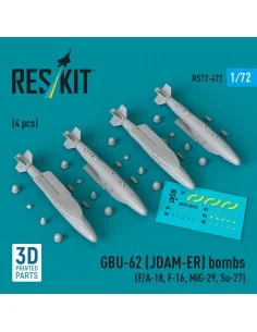 GBU-62 (JDAM-ER) bombs (4 pcs) (F/A-18, F-16, MiG-29, Su-27) (3D Pr...
