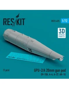 GPU-2/A 20mm gun pod (1 pcs) (OV-10A, A-4, A-37, AH-1G) (3D Printed...