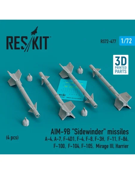 AIM-9B Sidewinder missiles (4 pcs) (A-4, A-7, F-4D1, F-4, F-8, F-3H...