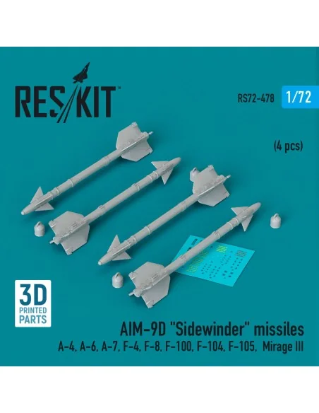 AIM-9D Sidewinder missiles (4 pcs) (A-4, A-6, A-7, F-4, F-8, F-100,...