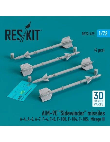 AIM-9E Sidewinder missiles (4 pcs) (A-4, A-6, A-7, F-4, F-8, F-100,...