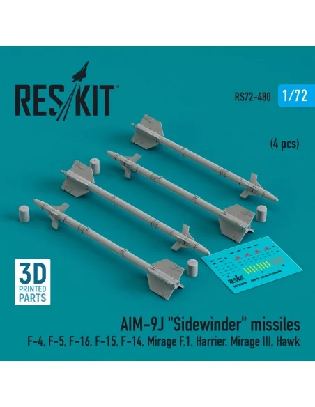 AIM-9J Sidewinder missiles (4 pcs) (F-4, F-5, F-16, F-15, F-14, Mir...