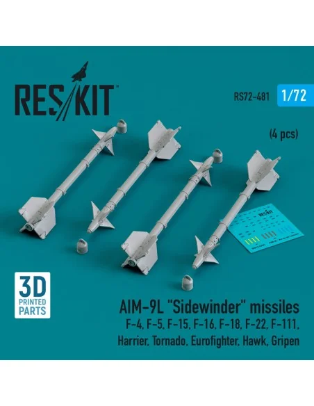 AIM-9L Sidewinder missiles (4 pcs) (F-4, F-5, F-15, F-16, F-18, F-2...