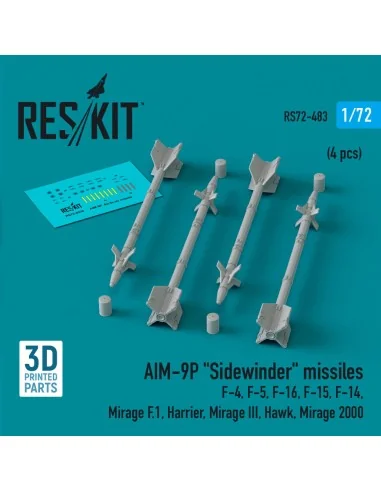 AIM-9P Sidewinder missiles (4 pcs) (F-4, F-5, F-16, F-15, F-14, Mir...