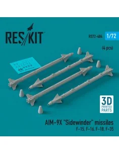 AIM-9X Sidewinder missiles (4 pcs) (F-15, F-16, F-18, F-35) (3D Pri...