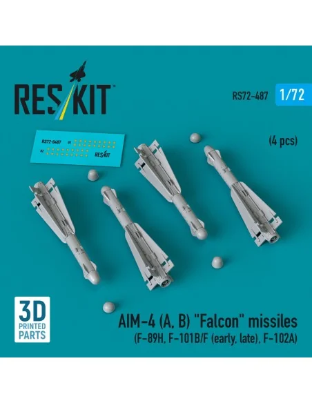 AIM-4 (A, B) Falcon missiles (4 pcs) (F-89H, F-101B/F (early, late)...