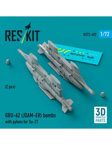 GBU-62 (JDAM-ER) bombs with pylons for Su-27 Flanker (2 pcs) (3D Pr...