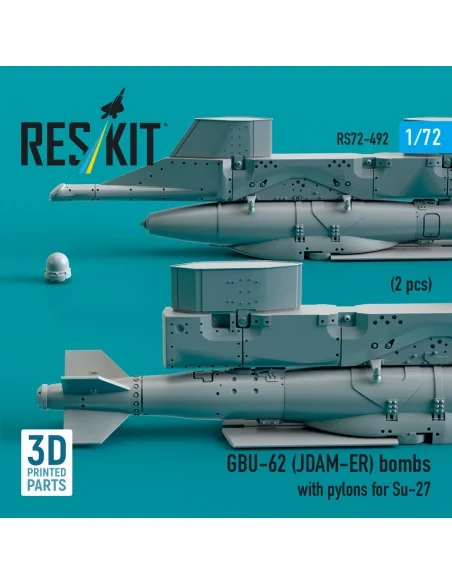 GBU-62 (JDAM-ER) bombs with pylons for Su-27 Flanker (2 pcs) (3D Pr...