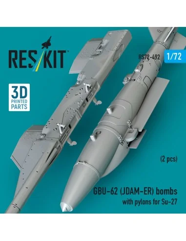 GBU-62 (JDAM-ER) bombs with pylons for Su-27 Flanker (2 pcs) (3D Pr...