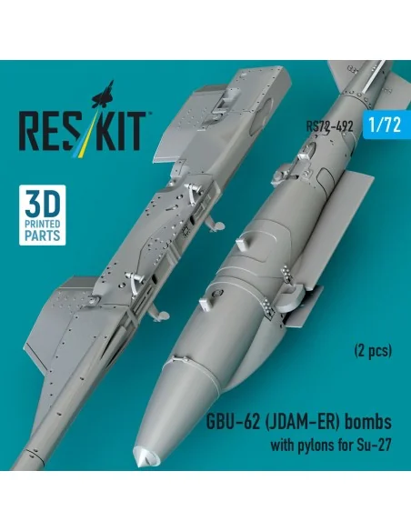 GBU-62 (JDAM-ER) bombs with pylons for Su-27 Flanker (2 pcs) (3D Pr...