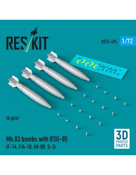 Mk.83 bombs with BSU-85 (4 pcs) (F-14, F/A-18, AV-8B, S-3) (3D prin...