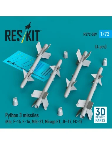 Python 3 missiles (4 pcs) (Kfir, F-15, F-16, MiG-21, Mirage F.1, JF...