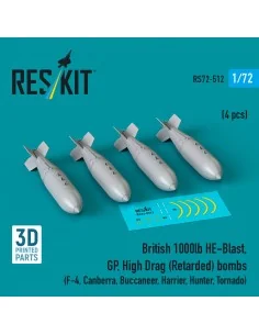 British 1000lb HE-Blast, GP, High Drag (Retarded) bombs (4 pcs) (F-...