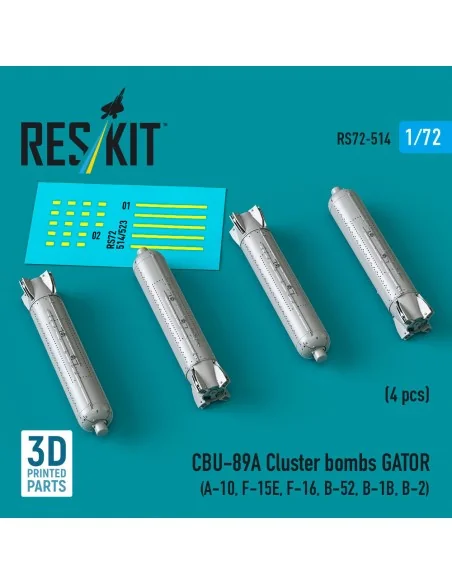 CBU-89A cluster bombs GATOR (4 pcs) (A-10, F-15E, F-16, B-52, B-1B,...
