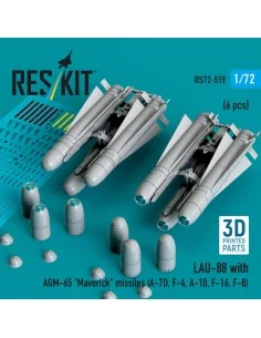 LAU-88 with (2 pcs) AGM-65 Maverick missiles (6 pcs) (A-7D, F-4, A-...