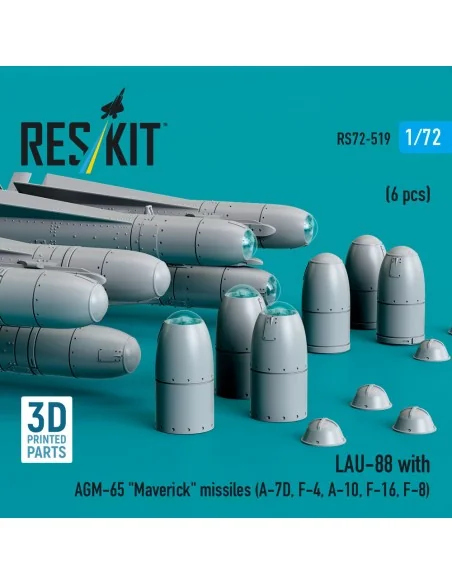 LAU-88 with (2 pcs) AGM-65 Maverick missiles (6 pcs) (A-7D, F-4, A-...