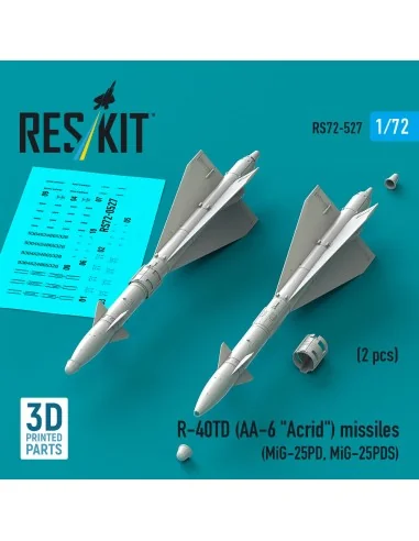 R-40TD (AA-6 Acrid) missiles (2 pcs) (MiG-25PD, MiG-25PDS) (3D Prin...