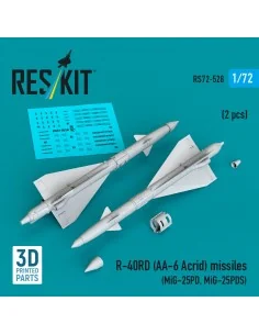 R-40RD (AA-6 Acrid) missiles (2 pcs) (MiG-25PD, MiG-25PDS) (3D Prin...