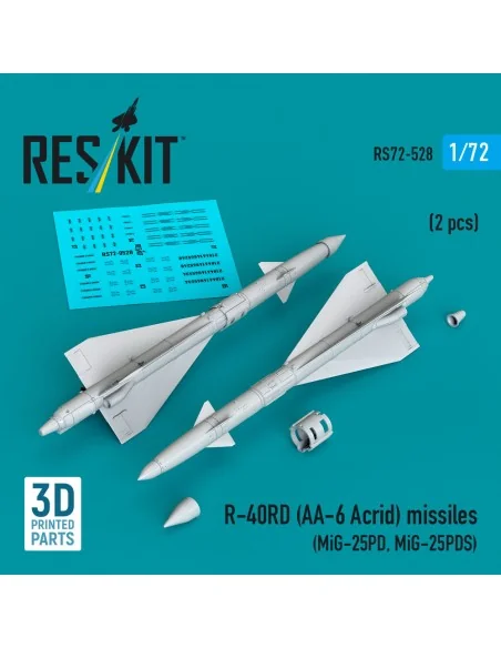 R-40RD (AA-6 Acrid) missiles (2 pcs) (MiG-25PD, MiG-25PDS) (3D Prin...