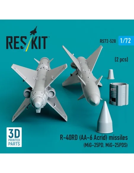 R-40RD (AA-6 Acrid) missiles (2 pcs) (MiG-25PD, MiG-25PDS) (3D Prin...