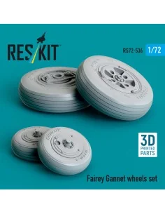 Fairey Gannet wheels set (3D Printed), 1/72 - ResKit Models RS72-0536
