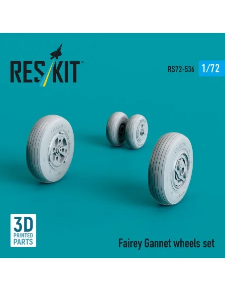 Fairey Gannet wheels set (3D Printed), 1/72 - ResKit Models RS72-0536