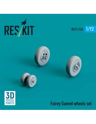Fairey Gannet wheels set (3D Printed), 1/72 - ResKit Models RS72-0536