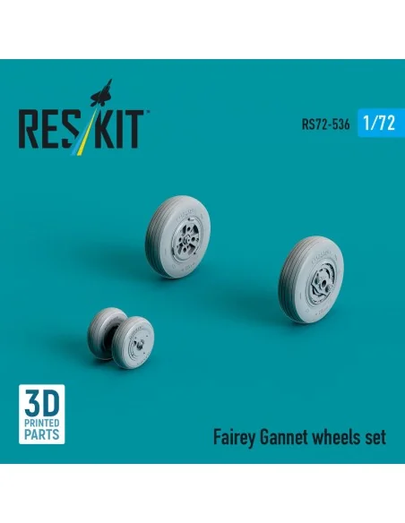 Fairey Gannet wheels set (3D Printed), 1/72 - ResKit Models RS72-0536
