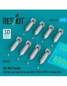 AN-M57 bombs (250 lbs, box-type fin) for all USAF & RAF of WW2 & Ko...