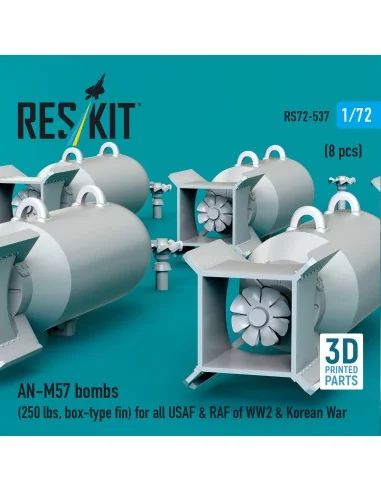 AN-M57 bombs (250 lbs, box-type fin) for all USAF & RAF of WW2 & Ko...