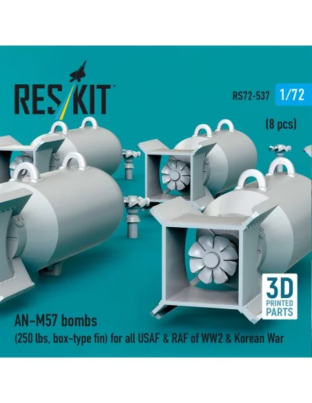 AN-M57 bombs (250 lbs, box-type fin) for all USAF & RAF of WW2 & Ko...