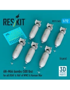AN-M64 bombs (500 lbs) for all USAF & RAF of WW2 & Korean War (6 pc...
