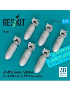 AN-M58 bombs (500 lbs) for all USAF & RAF of WW2 & Korean War (6 pc...