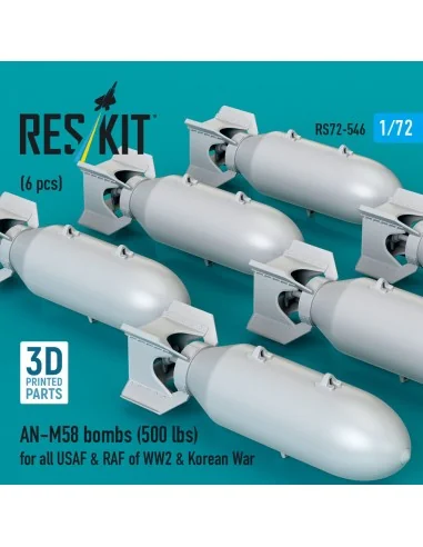 AN-M58 bombs (500 lbs) for all USAF & RAF of WW2 & Korean War (6 pc...