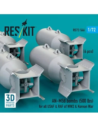 AN-M58 bombs (500 lbs) for all USAF & RAF of WW2 & Korean War (6 pc...