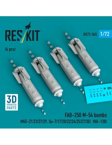 FAB-250 ?-54 bombs (4 pcs) (MiG-21/23/27/29, Su-7/17/20/22/24/25/27...