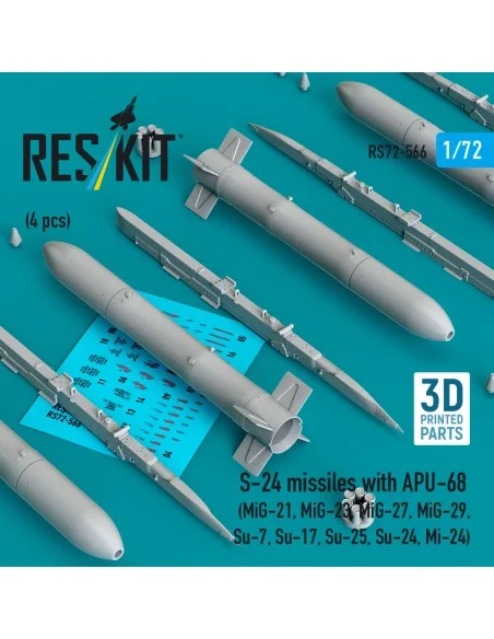 S-24 missiles with APU-68 (4 pcs) (MiG-21, MiG-23, MiG-27, MiG-29, ...