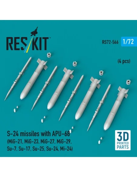 S-24 missiles with APU-68 (4 pcs) (MiG-21, MiG-23, MiG-27, MiG-29, ...