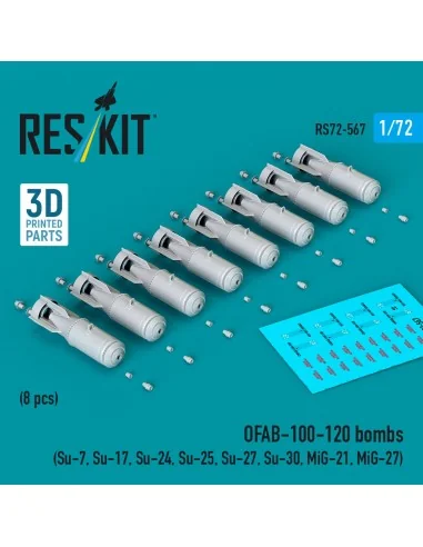 OFAB-100-120 bombs (8 pcs) (Su-7, Su-17, Su-24, Su-25, Su-27, Su-30...