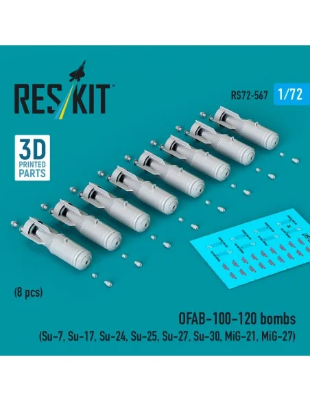 OFAB-100-120 bombs (8 pcs) (Su-7, Su-17, Su-24, Su-25, Su-27, Su-30...