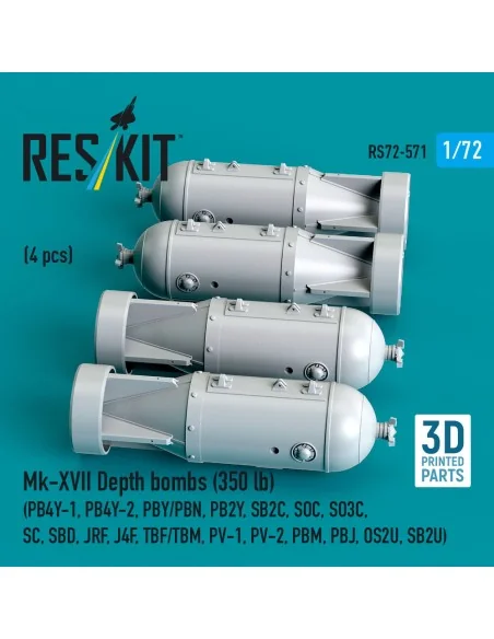 Mk-XVII Depth bombs (350 lb) (4 pcs) (PB4Y-1, PB4Y-2, PBY/PBN, PB2Y...