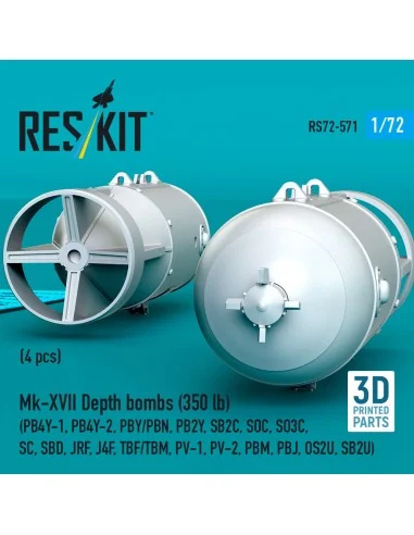 Mk-XVII Depth bombs (350 lb) (4 pcs) (PB4Y-1, PB4Y-2, PBY/PBN, PB2Y...