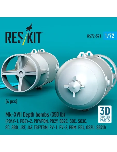 Mk-XVII Depth bombs (350 lb) (4 pcs) (PB4Y-1, PB4Y-2, PBY/PBN, PB2Y...