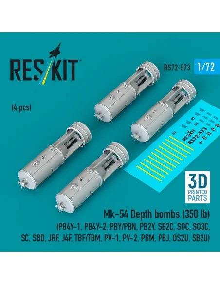 Mk-54 Depth bombs (350 lb) (4 pcs) (PB4Y-1, PB4Y-2, PBY/PBN, PB2Y, ...
