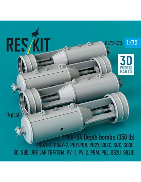 Mk-54 Depth bombs (350 lb) (4 pcs) (PB4Y-1, PB4Y-2, PBY/PBN, PB2Y, ...